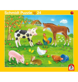 2er Set Rahmenpuzzles Kuschelige Tierfreunde 16 Teile Niedliche Tierkinder 24 Te