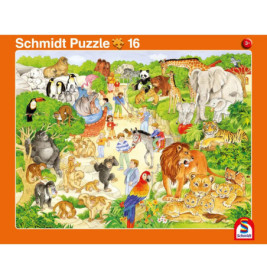 2er Set Rahmenpuzzles Wir gehen in den Zoo! 16 Teile/Ferien auf dem Bauernhof 24