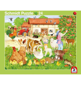 2er Set Rahmenpuzzles Wir gehen in den Zoo! 16 Teile/Ferien auf dem Bauernhof 24