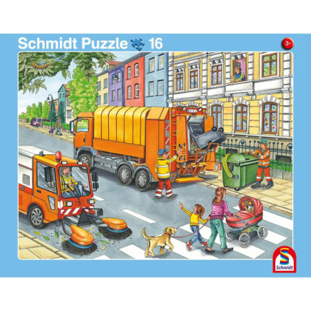 2er Set Rahmenpuzzles Fahrt mit dem Müllauto 16 Teile/Achtung, Baustelle! 24 Tei 2er Set Rahmenpuzzles Fahrt mit dem Müllauto 16 Teile/Achtung, Baustelle! 24 Tei