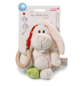 NICI My first NICI Greifling Hase Tilli mit Holzring, ca. 15 cm