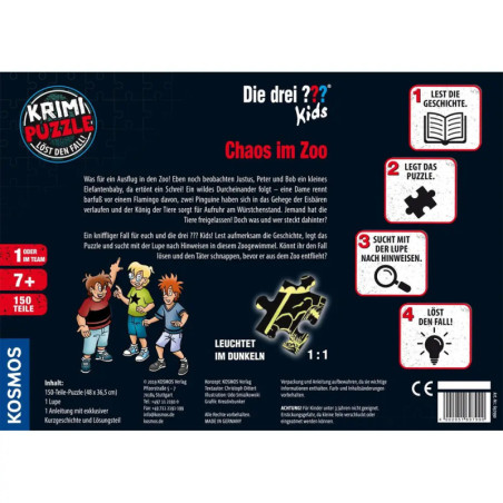 Kosmos Krimipuzzle ??? Kids 150 Teile / Chaos im Zoo