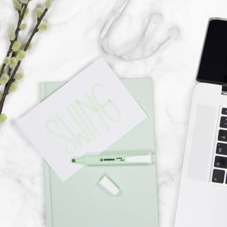 Textmarker - STABILO swing cool Pastel Edition - 4er Pack - Hauch von Minzgrün, rosiges Rouge, Schimmer von Lila, zart Textmarker - STABILO swing cool Pastel Edition - 4er Pack - Hauch von Minzgrün, rosiges Rouge, Schimmer von Lila, zart