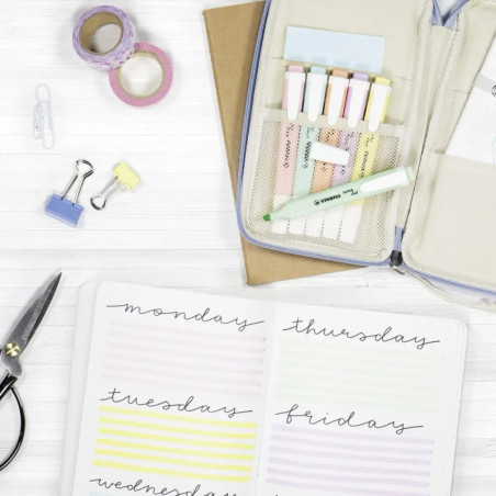 Textmarker - STABILO swing cool Pastel Edition - 4er Pack - Hauch von Minzgrün, rosiges Rouge, Schimmer von Lila, zart