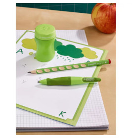 Ergonomischer Dosen-Spitzer für Rechtshänder - STABILO EASYsharpener - 3 in 1 - grün