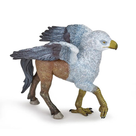 Figur eines Hippogreifs mit Adlerkopf, Flügeln und Vorderbeinen sowie Pferdekörper und Hinterbeinen. Figur eines Hippogreifs mit Adlerkopf, Flügeln und Vorderbeinen sowie Pferdekörper und Hinterbeinen.
