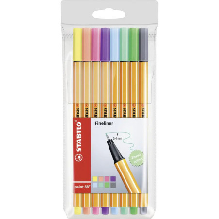 Fineliner STABILO® point 88® wallet ''Pastell''Fineliner STABILO® point 88® Etui ''Pastell'' Fineliner STABILO® point 88® wallet ''Pastell''Fineliner STABILO® point 88® Etui ''Pastell''
