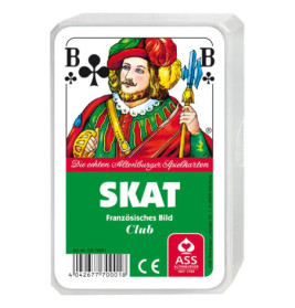 ASS Skat, französisches Bild im Kunststoffetui. Kartenspiel