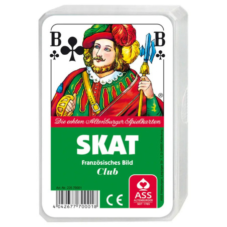 ASS Skat, französisches Bild im Kunststoffetui. Kartenspiel