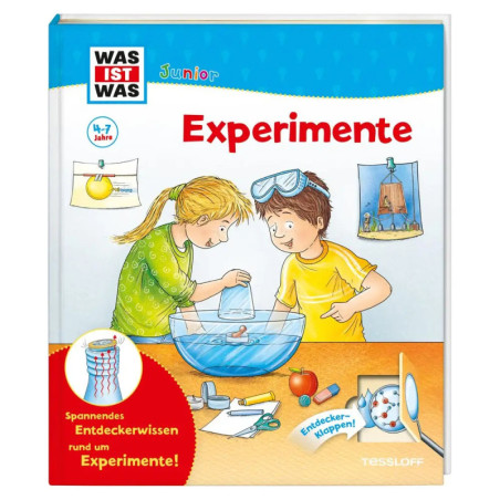 Kinder führen auf dem Cover eines deutschen Buchs mit dem Titel Experimente Versuche mit Wasser durch. Kinder führen auf dem Cover eines deutschen Buchs mit dem Titel Experimente Versuche mit Wasser durch.