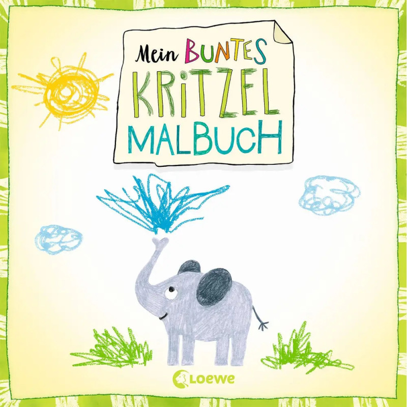 Loewe Mein buntes Kritzel-Malbuch (Elefant)