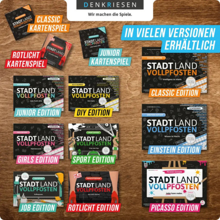 Stadt Land Vollpfosten - das Kartenspiel - Classic Edition