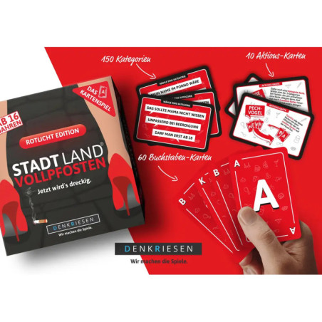 STADT LAND VOLLPFOSTEN® - Das Kartenspiel – ROTLICHT EDITION Jetzt wird's dreckig.