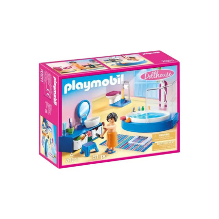 Playmobil Puppenhaus-Set: Schachtel mit Badszene, 51 Teilen und einer Spielfigur. Playmobil Puppenhaus-Set: Schachtel mit Badszene, 51 Teilen und einer Spielfigur.