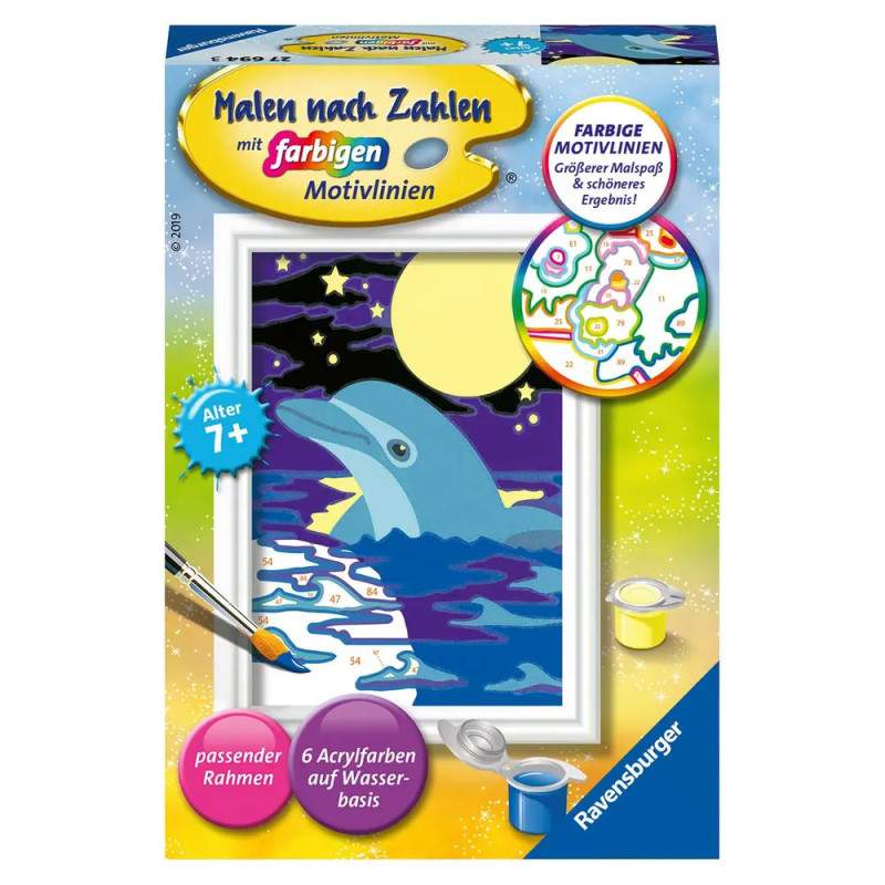 Ravenburger 27694 Malen nach Zahlen Kleiner Delfin Malen nach Zahlen Serie F