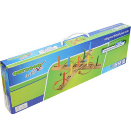 Outdoor active Ringwurfspiel aus Holz mit 9 Stäben