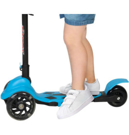 New Sports 3-Wheel Scooter Blau, klappbar, 110 mm