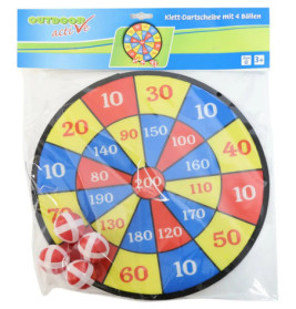 Outdoor active Dartscheibe Klett mit 4 Bällen, _  35 cm