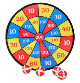 Outdoor active Dartscheibe Klett mit 4 Bällen, _  35 cm