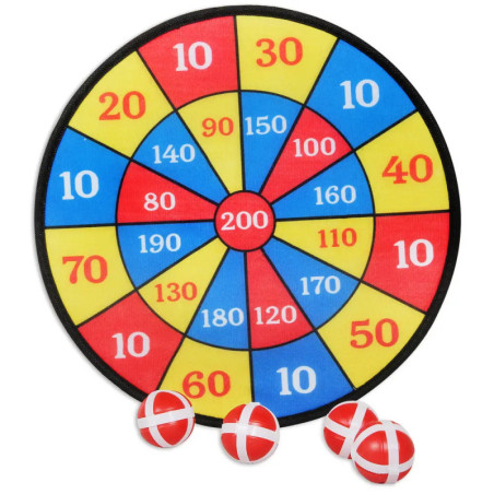 Outdoor active Dartscheibe Klett mit 4 Bällen, _  35 cm