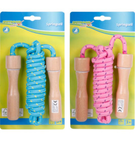 Outdoor active Springseil bunt, Holzgriff, Länge 250 cm, sortiert