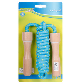 Outdoor active Springseil bunt, Holzgriff, Länge 250 cm, sortiert