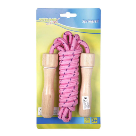Outdoor active Springseil bunt, Holzgriff, Länge 250 cm, sortiert