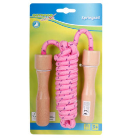 Outdoor active Springseil bunt, Holzgriff, Länge 250 cm, sortiert