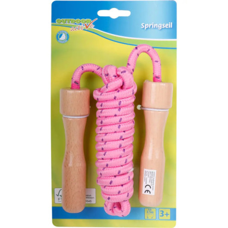 Outdoor active Springseil bunt, Holzgriff, Länge 250 cm, sortiert Outdoor active Springseil bunt, Holzgriff, Länge 250 cm, sortiert
