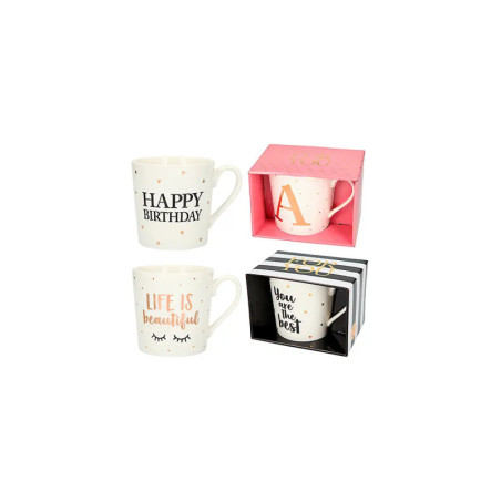 Depesche Porzellan Becher mit  Sprüchen und Buchstaben Depesche Porzellan Becher mit  Sprüchen und Buchstaben