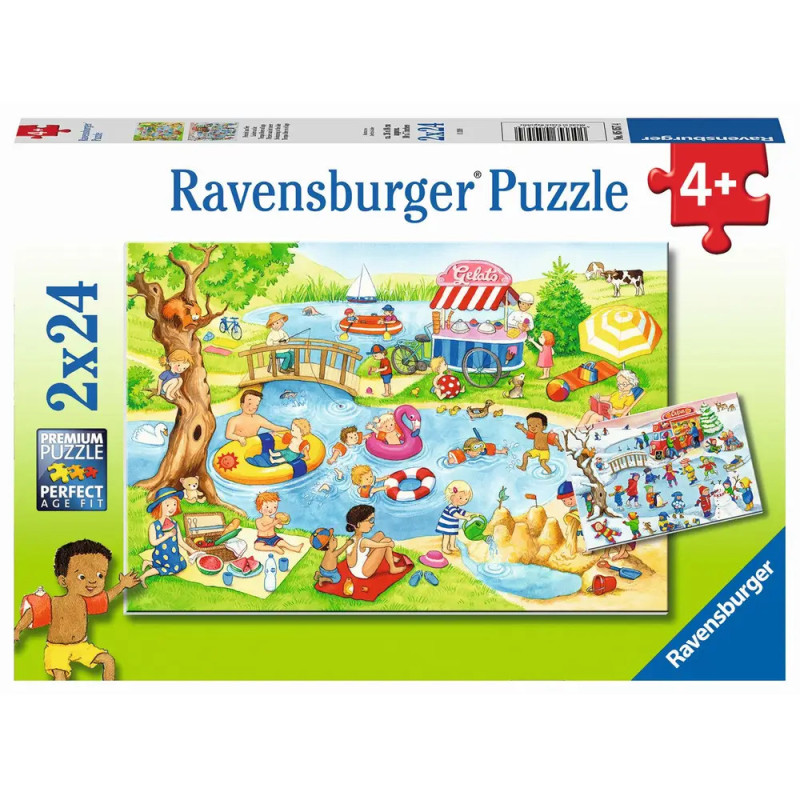 Ravenburger 5057 Puzzle Freizeit am See 2 X 24 Teile