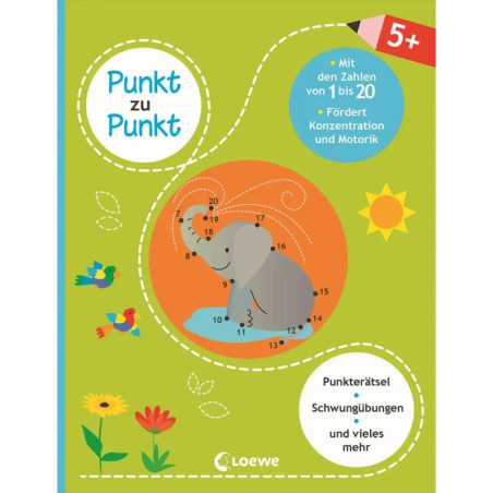 Punkt zu Punkt - Mit den Zahlen von 1 bis 20 (grün)