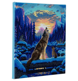 Crystal Art Leinwand Heulende Wölfe 30x30 cm