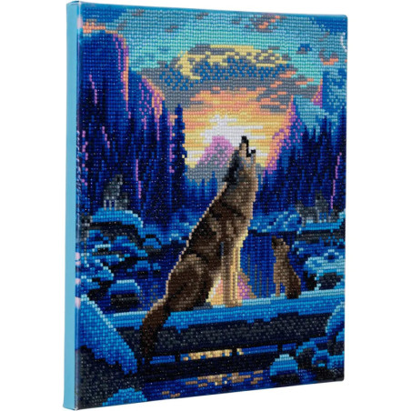 Crystal Art Leinwand Heulende Wölfe 30x30 cm