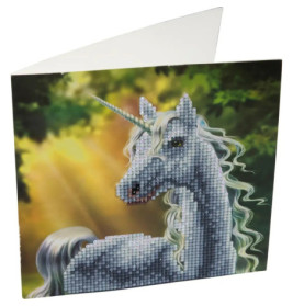 Crystal Art Grußkarte Einhorn im Sonnenschein 18x18cm