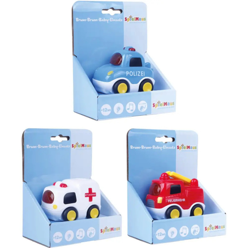 SpielMaus Baby Brum Brum Baby Einsatz, Licht & Sound, 3-fach sortiert