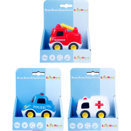 SpielMaus Baby Brum Brum Baby Einsatz, Licht & Sound, 3-fach sortiert SpielMaus Baby Brum Brum Baby Einsatz, Licht & Sound, 3-fach sortiert