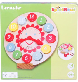 SpielMaus Holz Lernuhr