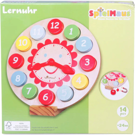 SpielMaus Holz Lernuhr