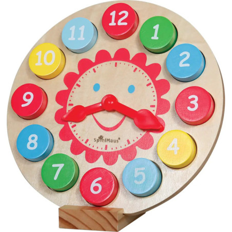 SpielMaus Holz Lernuhr