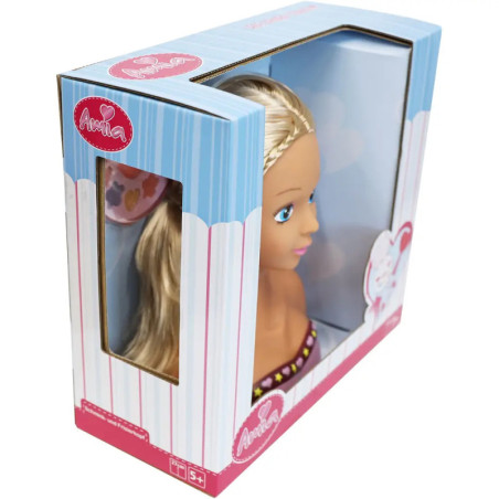 Amia Schmink-und Frisierkopf mit Zubehör, 27 cm