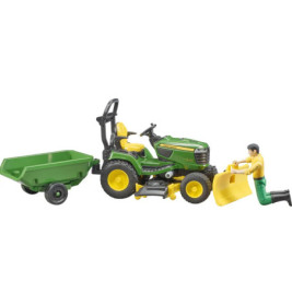 bworld John Deere Aufsitzrasenmäher, Anhänger + Gärtner