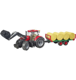 Case IH Optum 300CVX mit Frontlader,Ballentransp.+ 8 Rundballen