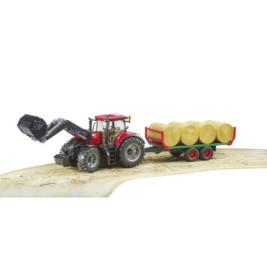 Case IH Optum 300CVX mit Frontlader,Ballentransp.+ 8 Rundballen