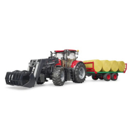 Case IH Optum 300CVX mit Frontlader,Ballentransp.+ 8 Rundballen