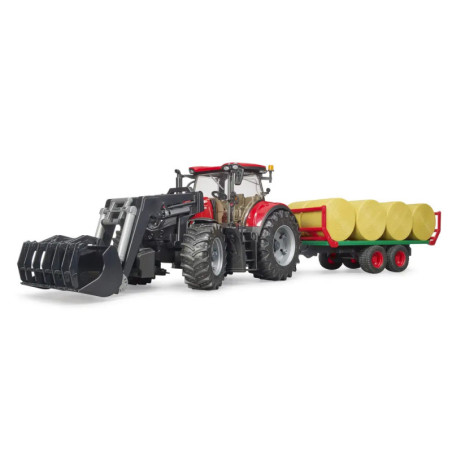 Case IH Optum 300CVX mit Frontlader,Ballentransp.+ 8 Rundballen