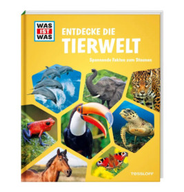 Deutsches Tierlexikon mit Fotos verschiedener Tiere auf gelbem Buchcover.