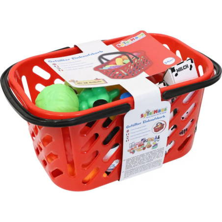 SpielMaus Küche Einkaufskorb mit Zubehör, 29-teilig