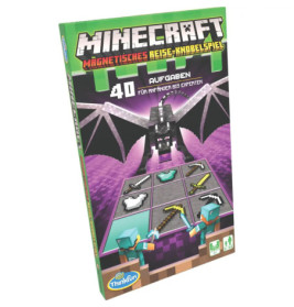 Box eines Minecraft-Magnet-Reisespiels mit Drache und Spielsteinen auf dem Cover.