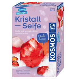 KOSMOS Kristall-Seife-Set für 8-12 Jahre mit roter Kristall-Seife und deutscher Aufschrift auf der Verpackung.